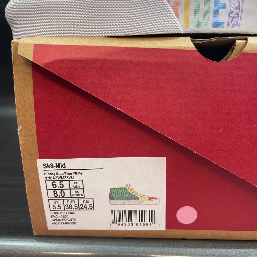 NEW Vans Sk8 Mid Pride LGTBQ womens size 8 classic shoes sneakers PRIDE - Picture 2 of 11